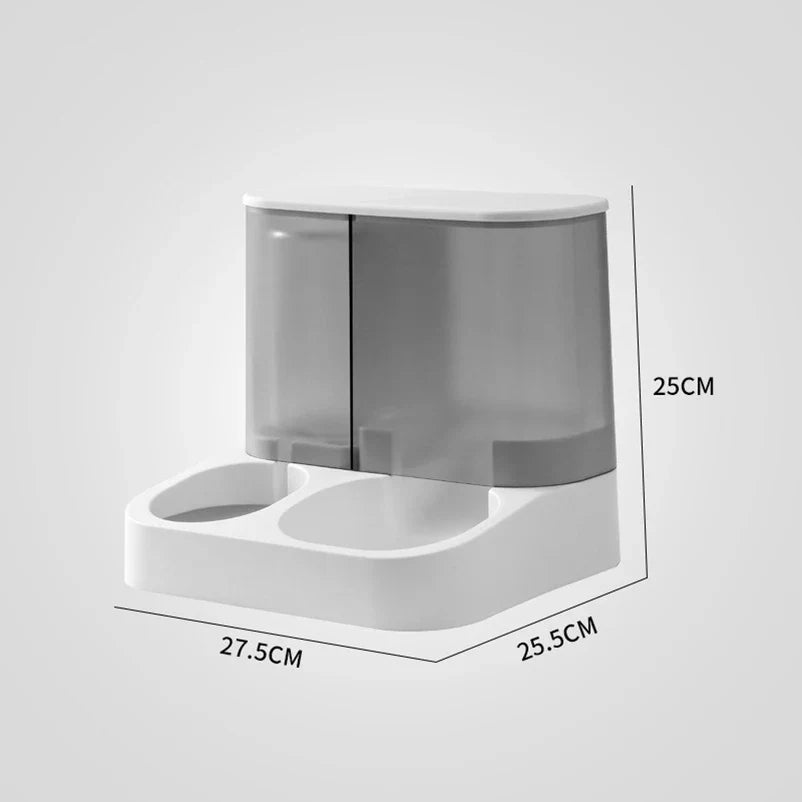 2-in-1-Napf und Wasserspender für Haustiere – Edelstahl & Kunststoff, Rosa/Blau/Weiß