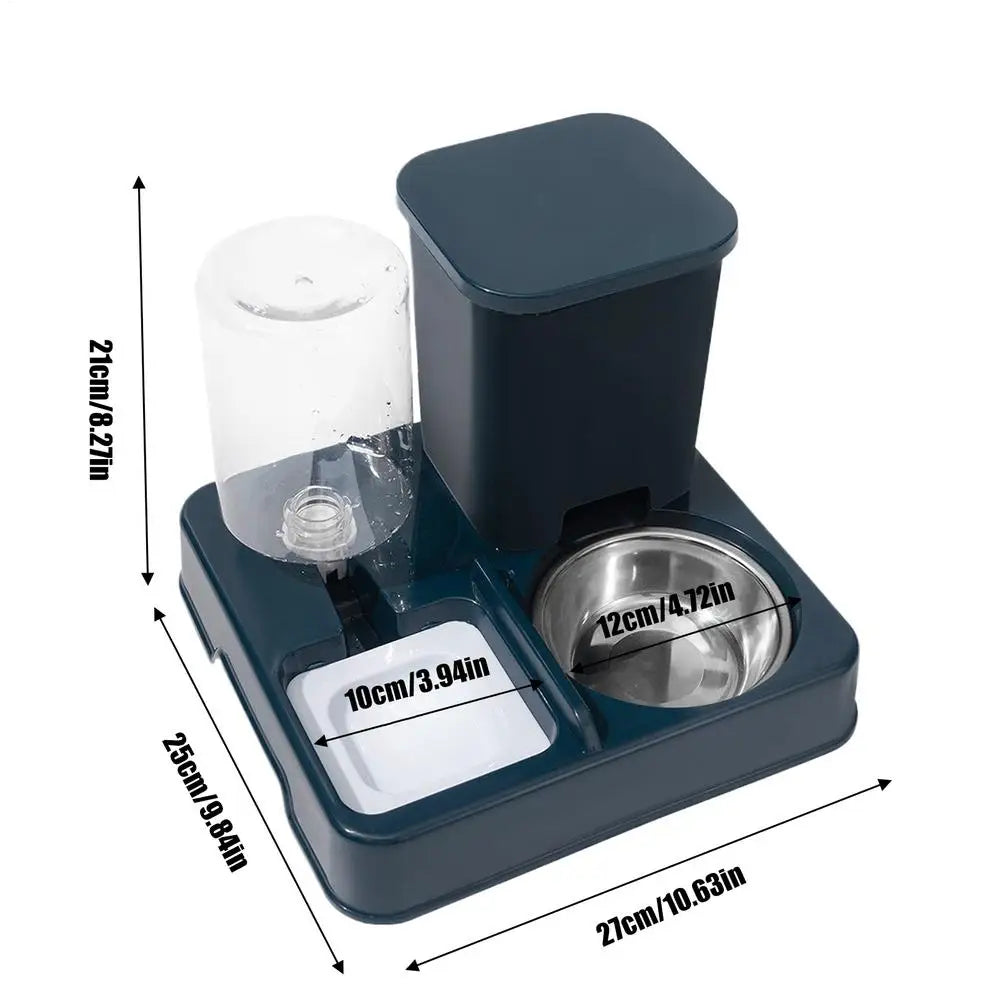 Automatischer Katzenfutter- und Trinkbrunnen – ABS Blau/Grau