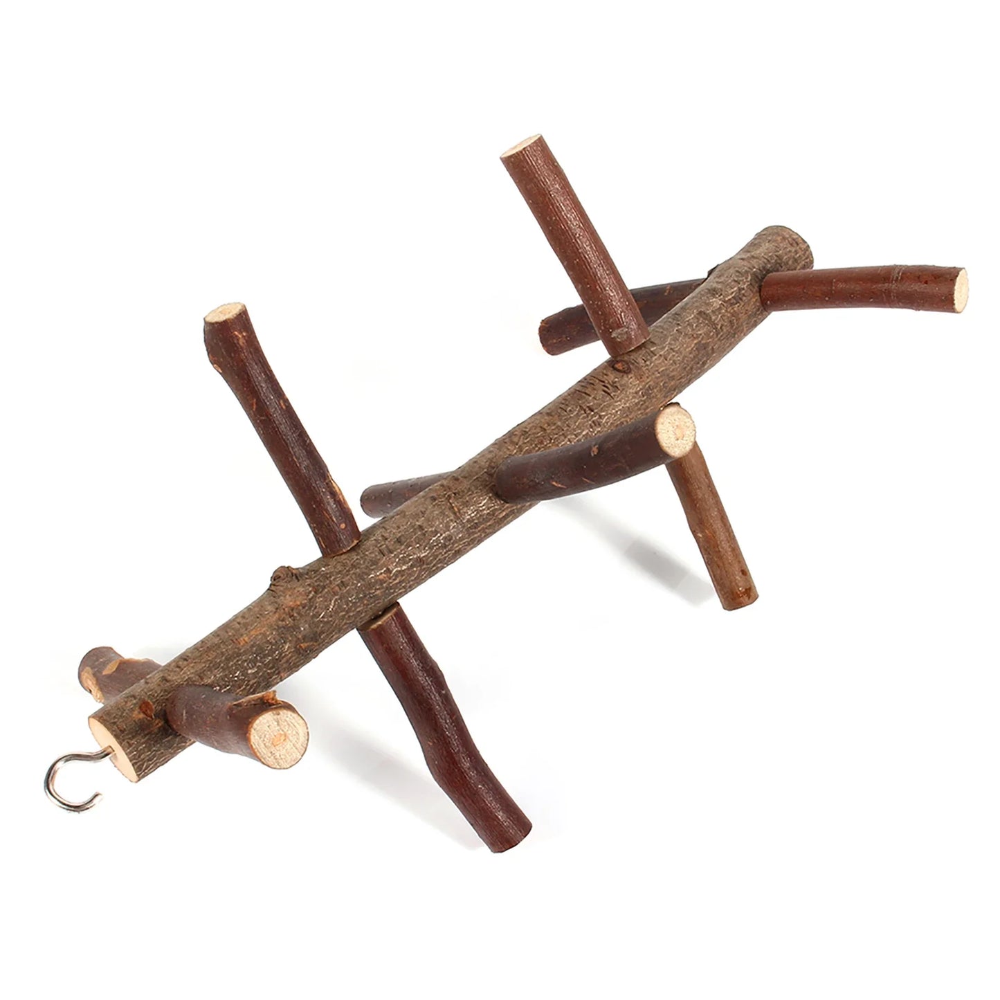 Papageiensitz aus Holz – Natürlicher Vogel mit Ästen