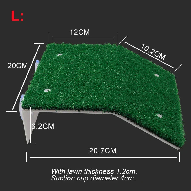 EcoLawn Schildkröten-Sonnenplattform – Schwimmende Insel mit Rampen und Kunstrasen