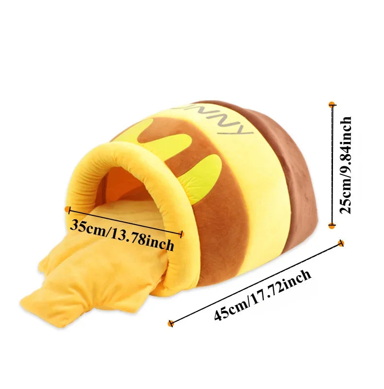 Katzenbett „Honey Pot“ – Plüschschlafsack Braun