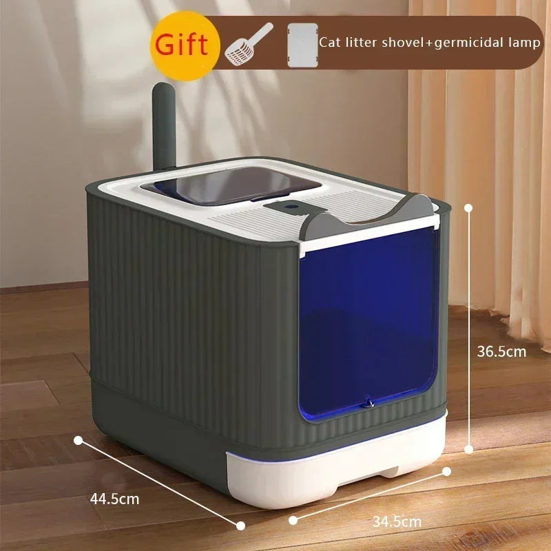 Geschlossene Katzentoilette mit UV-Sterilisation – Groß & Hygienisch, Kunststoff