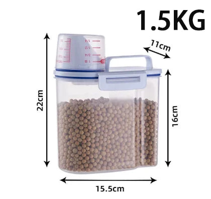 FreshLock 1.5kg/2kg Messbecher & Futterbehälter für Hunde und Katzen
