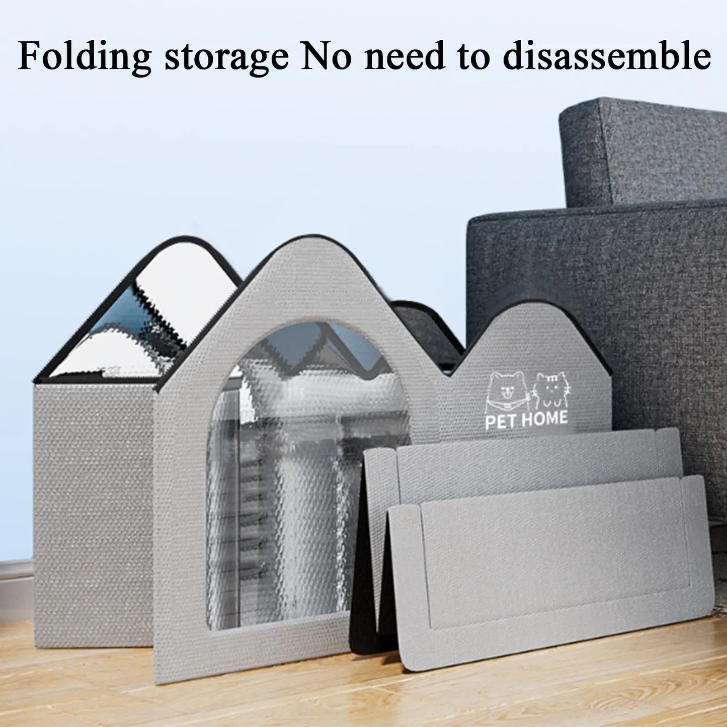 ThermaKool Faltbares, isolierendes Katzenhaus – 2-in-1: Kühlen & Wärmen mit Kühlakkus & Wendematratze