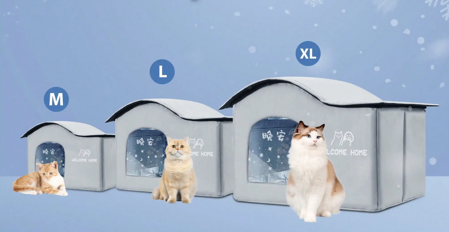 ThermaKool Faltbares, isolierendes Katzenhaus – 2-in-1: Kühlen & Wärmen mit Kühlakkus & Wendematratze