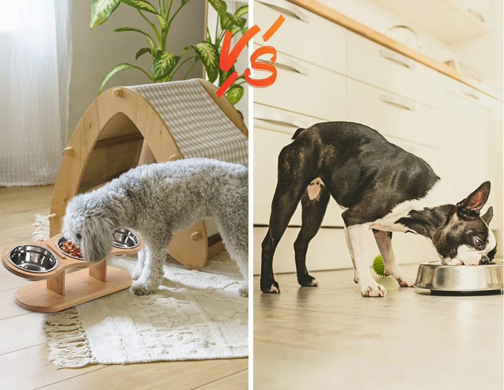 Erhöhtes 3-in-1 Katzenfutter-Set – Holzständer mit 3 Edelstahlnäpfen