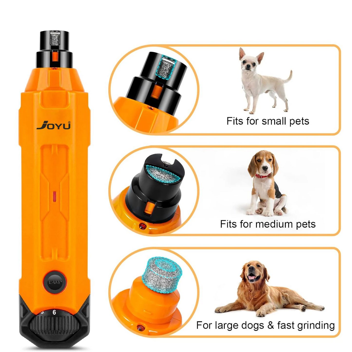 PawPerfect Elektrische Hunde-Krallenfeile mit 6 Geschwindigkeiten