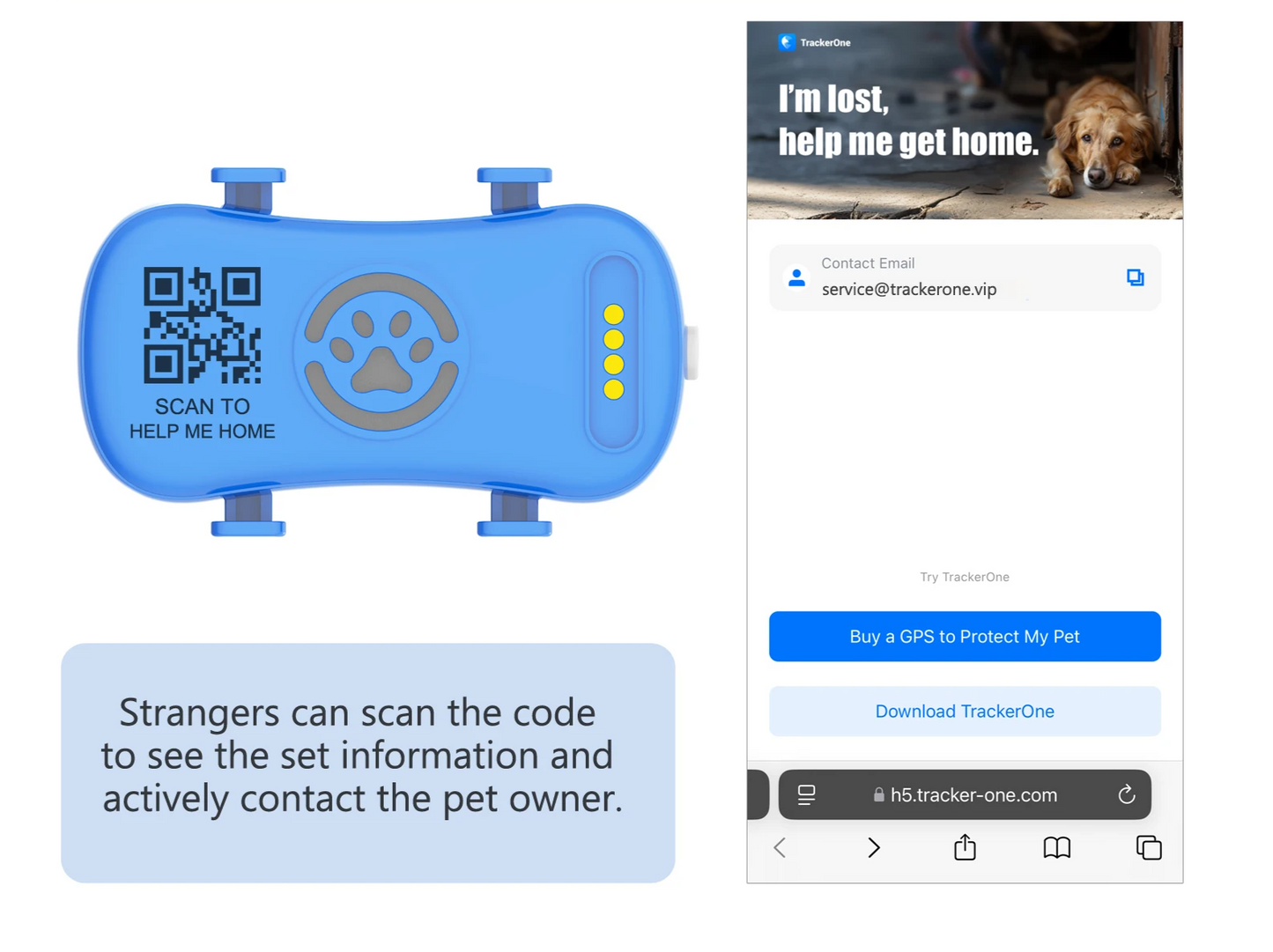 TrackiPet 4G Mini GPS-Tracker für Katzen und Hunde