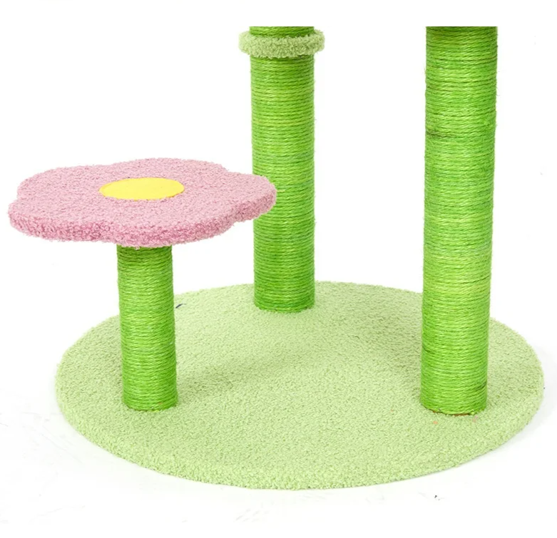 KlimPaws BloomNest Kratzbaum mit Sprungplattform und blütenförmigem Katzennest