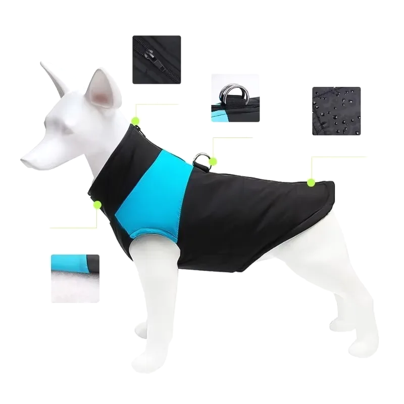 FurWarm – Wasserdichter, warmer Hundemantel mit Reißverschluss und Wattierung