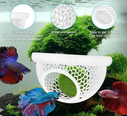 AquaHaven 3-in-1 Schwimmende Höhle & Futterring für Betta und Kleine Aquatische Haustiere