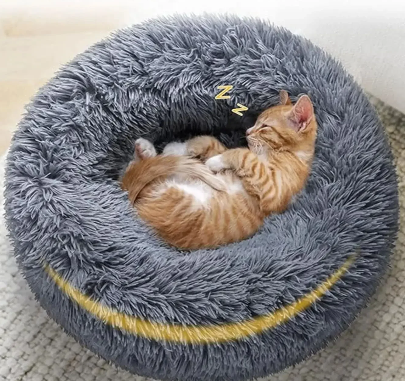 SnugNest Luxus-Rundbett für Haustiere