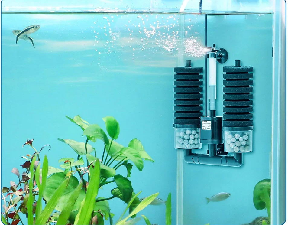 AquaSilent Leiser Aquariumfilter | Biochemischer Schwammfilter für Fischbecken & Garnelenbecken