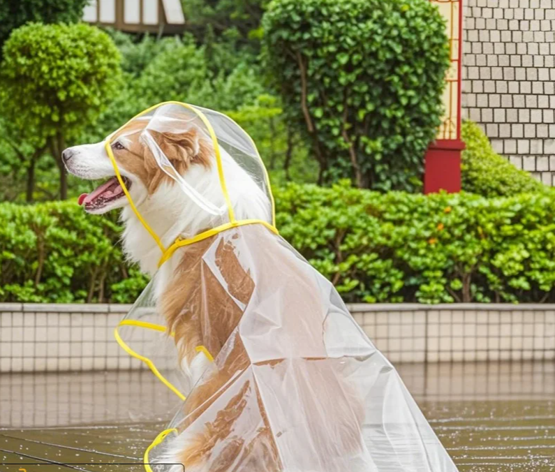 ClearPaw Transparenter Regenmantel für Hunde