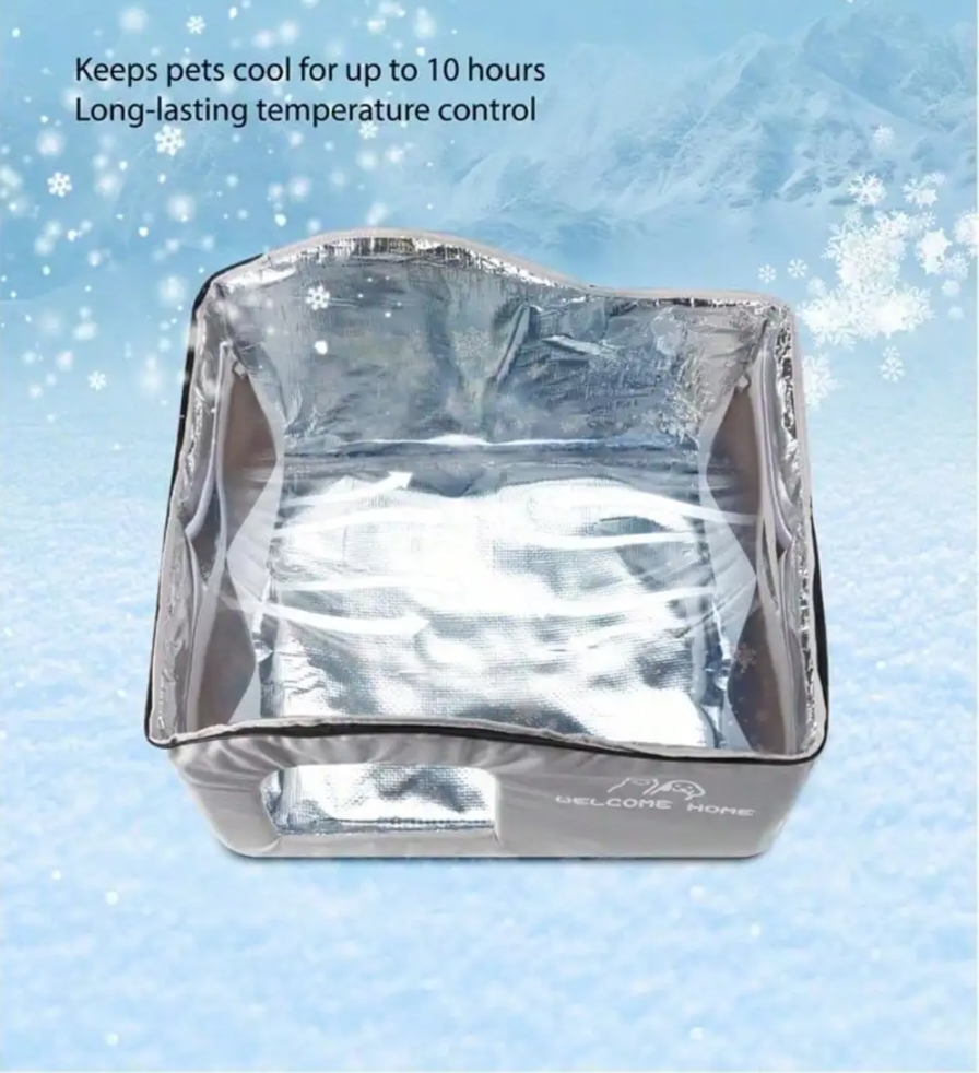 ThermaKool Faltbares, isolierendes Katzenhaus – 2-in-1: Kühlen & Wärmen mit Kühlakkus & Wendematratze