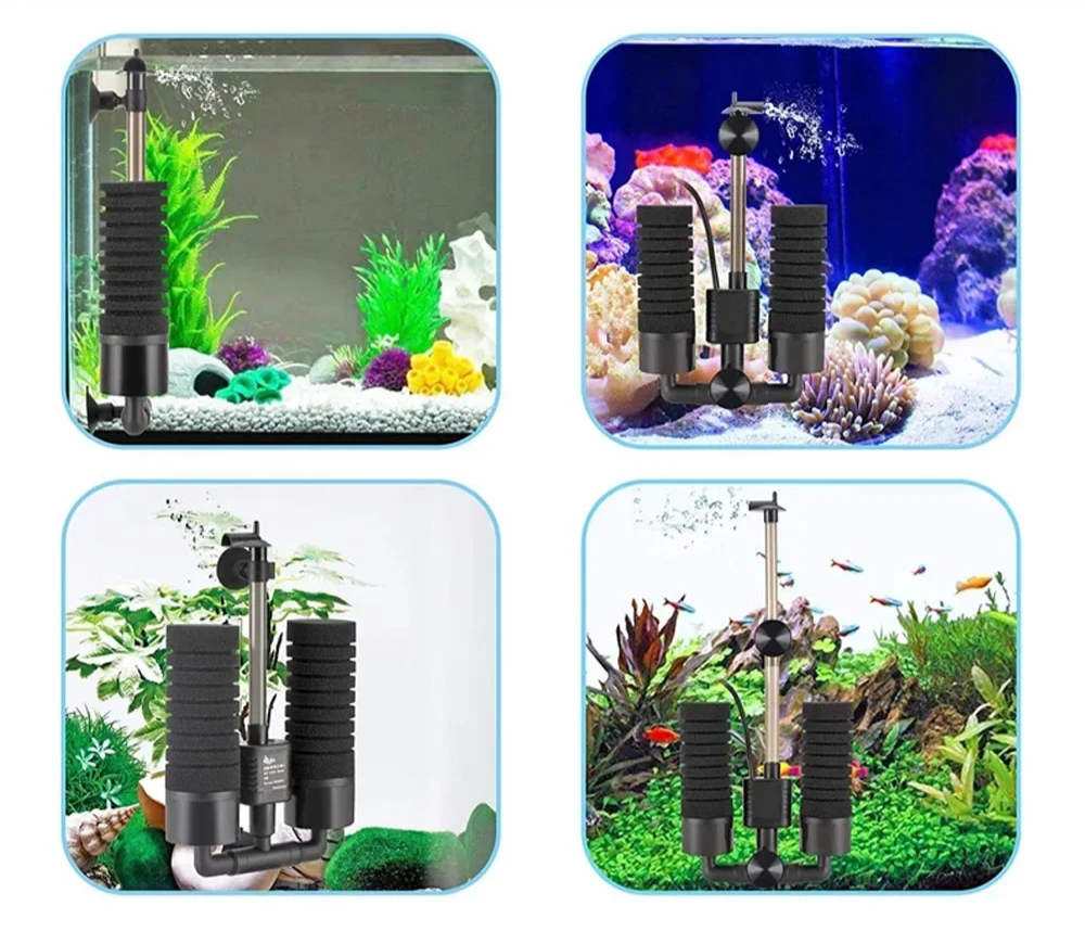 AquaSilent Leiser Aquariumfilter | Biochemischer Schwammfilter für Fischbecken & Garnelenbecken