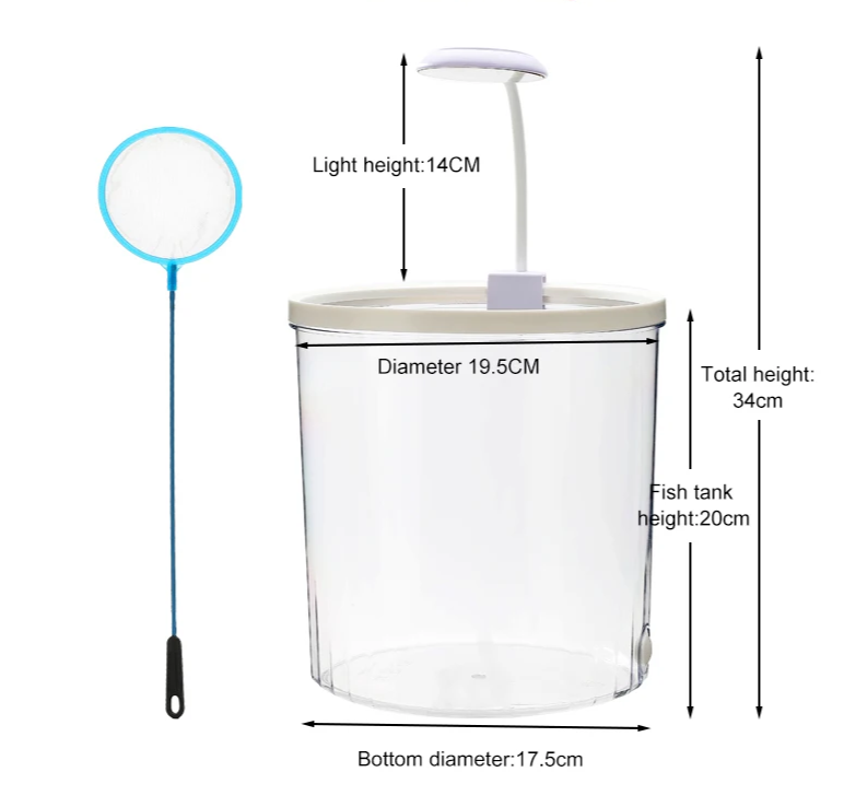 EcoFlow Kleines rundes Aquarium mit sauerstoffreichem Wasser