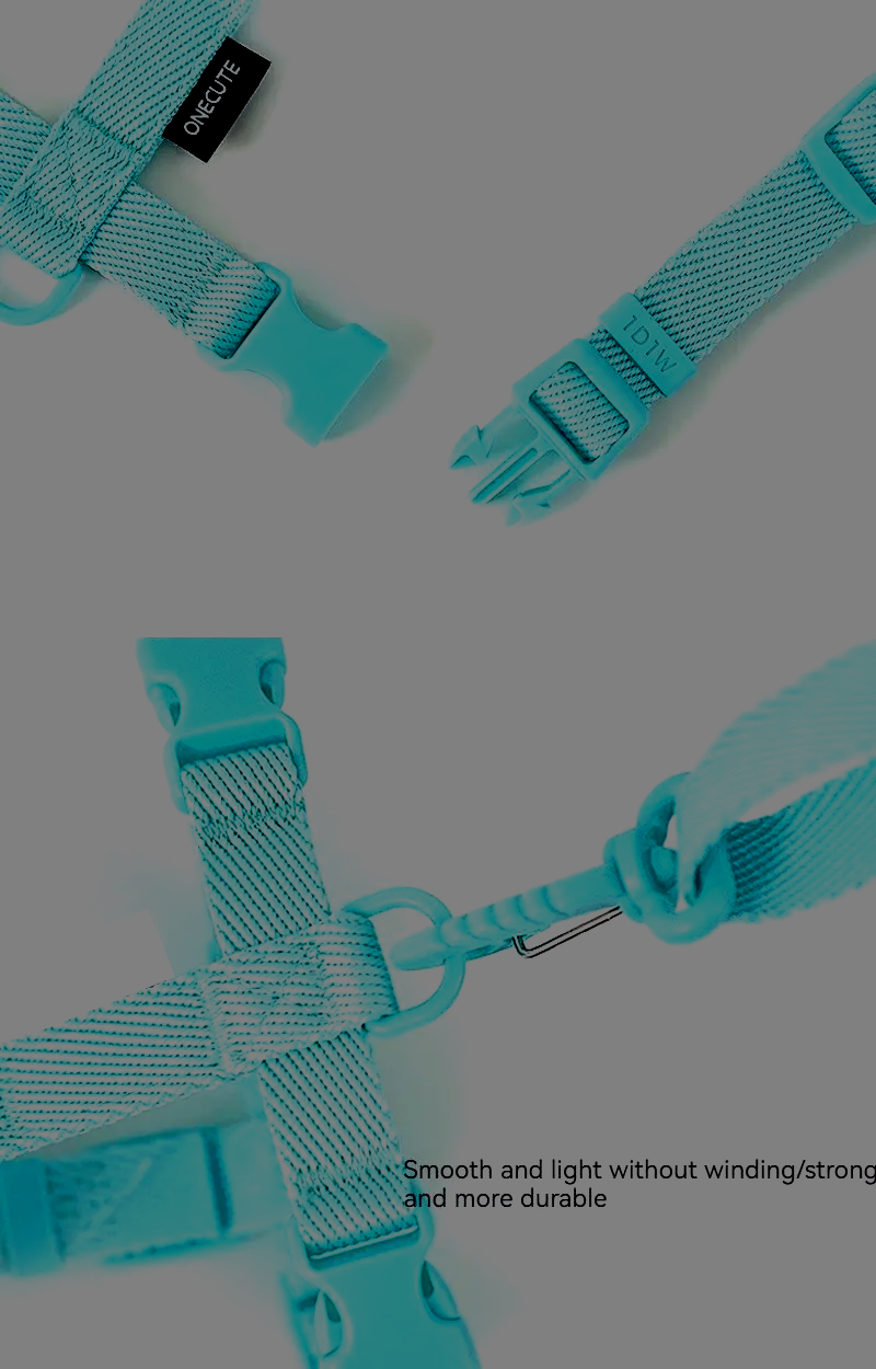 MacaroneWalk – Verstellbares Hundegeschirr-Set mit Halsband und Leine