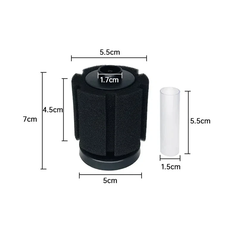 AquaPure Biochemischer Schwammfilter für Aquarium | Luftpumpe, Skimmer und Biofilter Zubehör