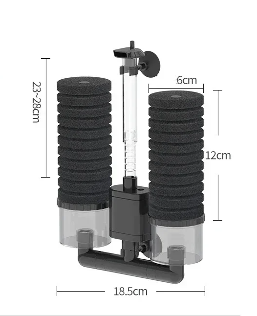 AquaSilent Leiser Aquariumfilter | Biochemischer Schwammfilter für Fischbecken & Garnelenbecken