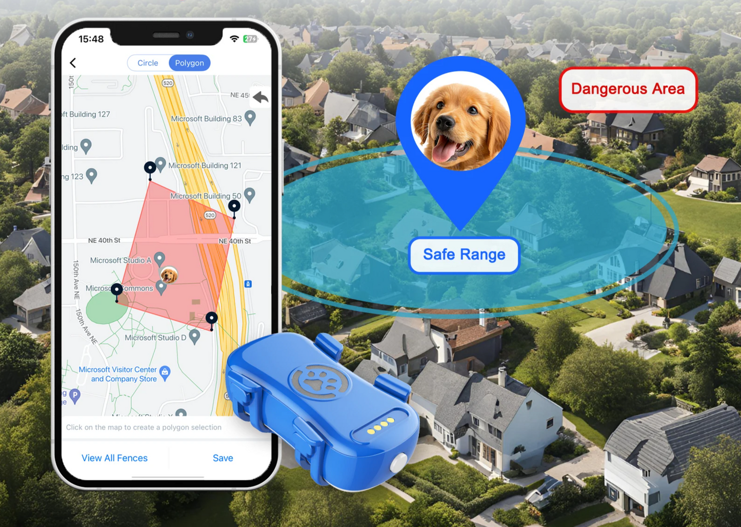 TrackiPet 4G Mini GPS-Tracker für Katzen und Hunde