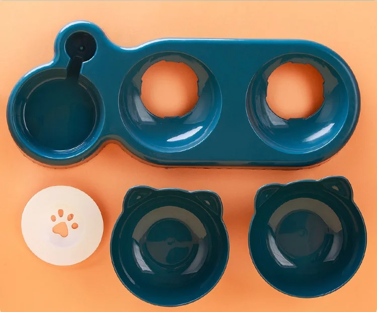 3-in-1 Katzenfutternapf-Set mit Wasserspender: Trinken & Fressen