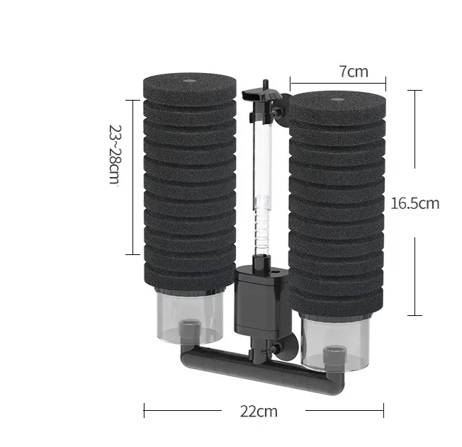 AquaSilent Leiser Aquariumfilter | Biochemischer Schwammfilter für Fischbecken & Garnelenbecken