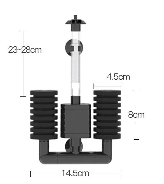 AquaSilent Leiser Aquariumfilter | Biochemischer Schwammfilter für Fischbecken & Garnelenbecken