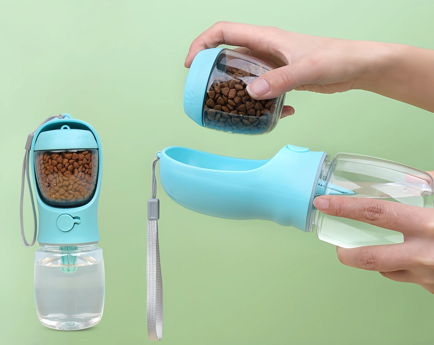 DUOPET 2-in-1 Tragbare Trinkflasche & Lebensmittelbehälter