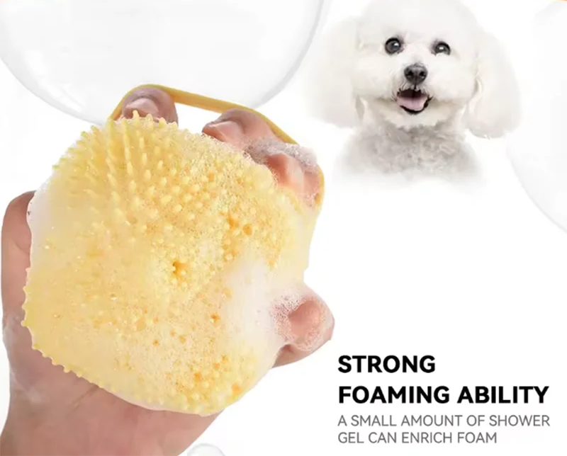 FellFreund Silikon-Massage- und Badebürste für Haustiere