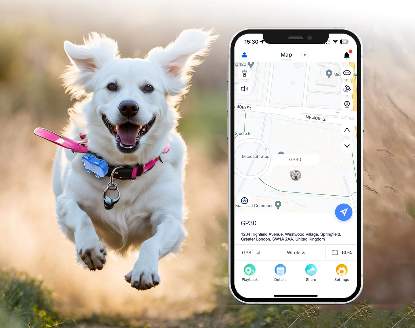 TrackiPet 4G Mini GPS-Tracker für Katzen und Hunde