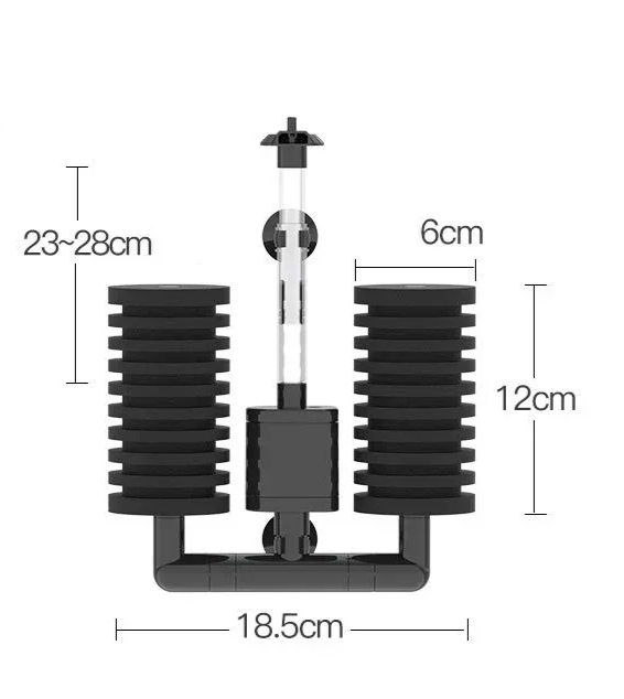 AquaSilent Leiser Aquariumfilter | Biochemischer Schwammfilter für Fischbecken & Garnelenbecken