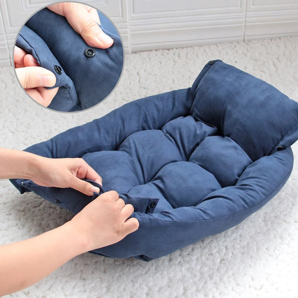 Snuggle Nest 3-in-1 Hunde- und Katzenbett – Multifunktionales, warmes Winterbett