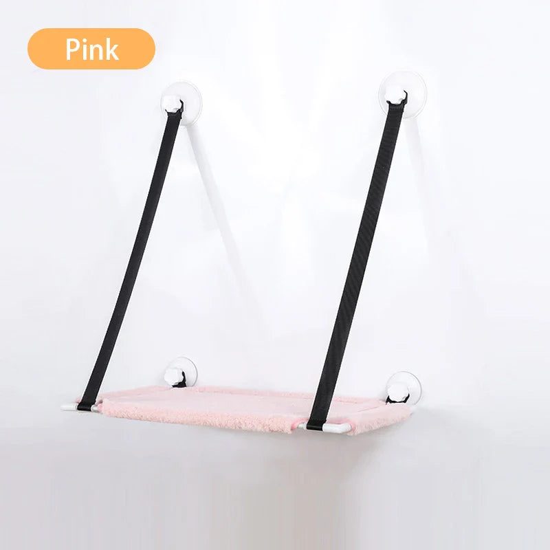 Winterliche Katzenhängematte aus Samt – Doppellagiger Cord – Saugnapf