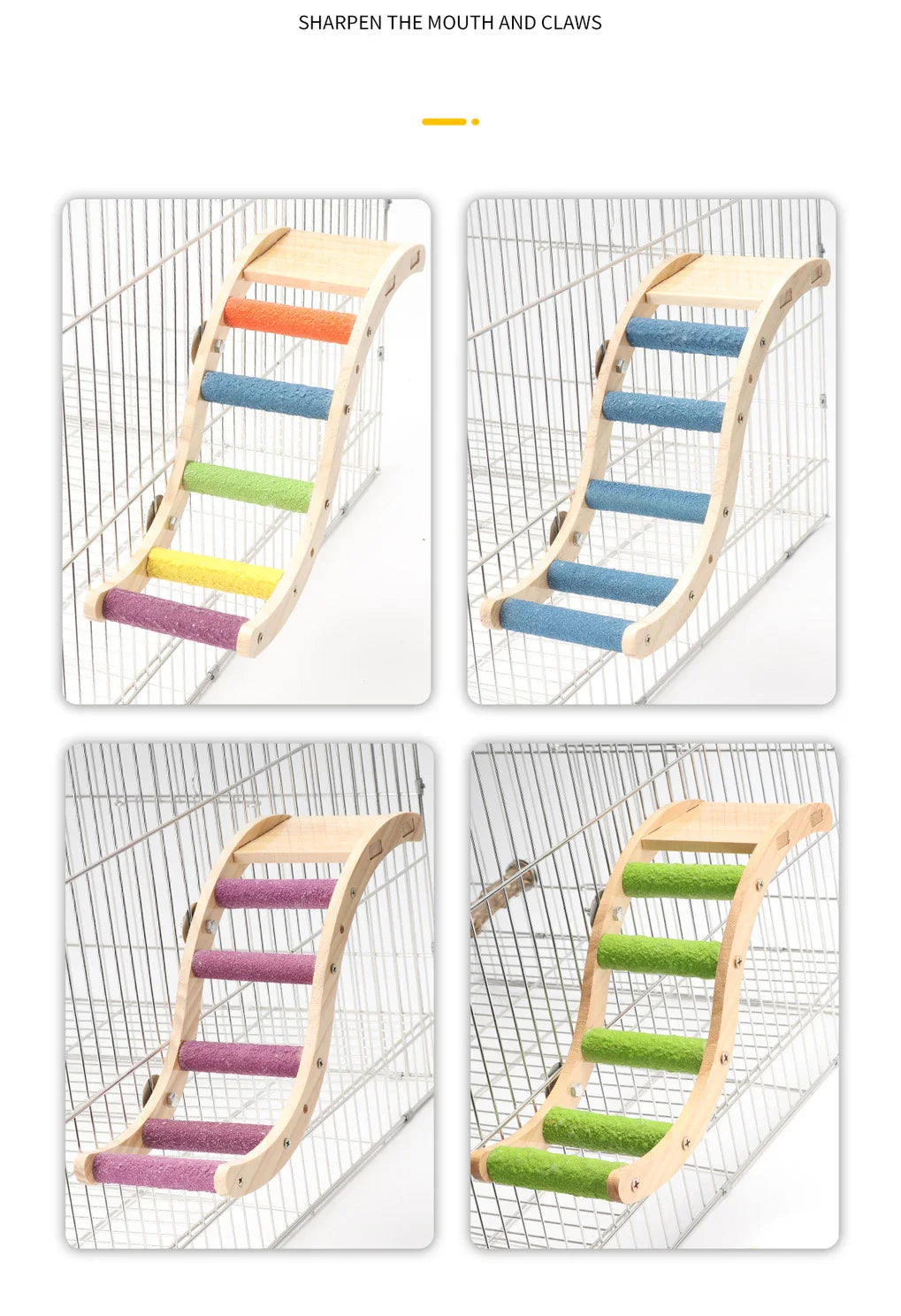Kletterleiter aus Holz für Vögel – Kauspielzeug für Papageienkäfige