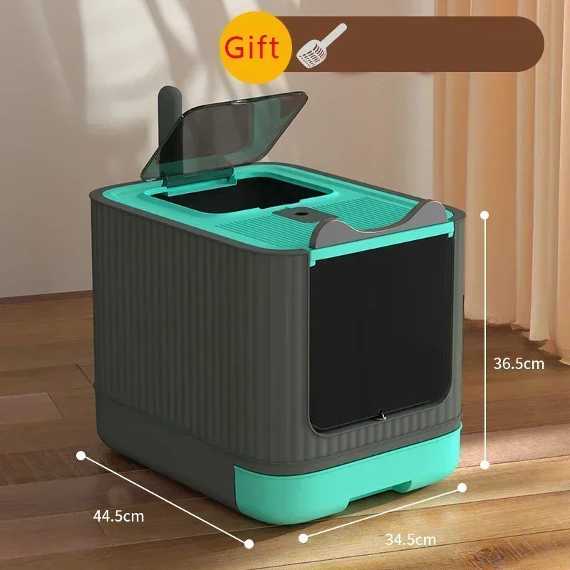 Geschlossene Katzentoilette mit UV-Sterilisation – Groß & Hygienisch, Kunststoff