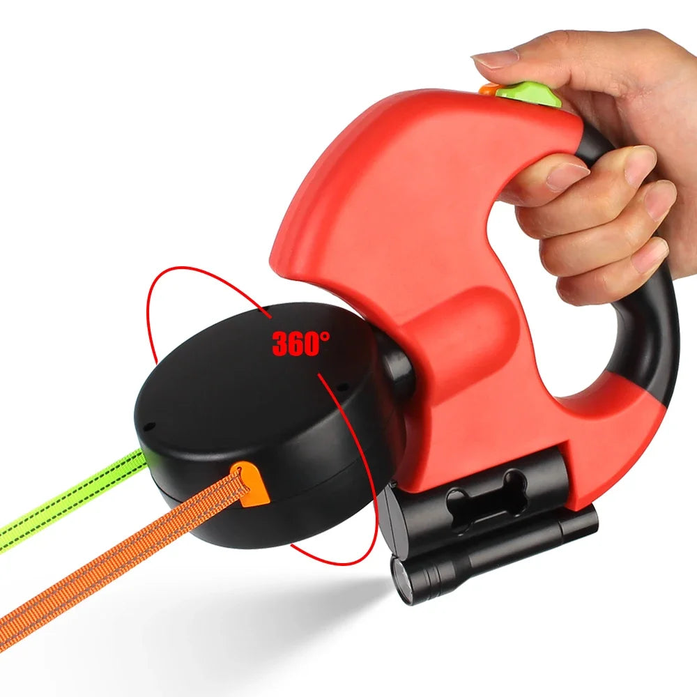 DuoWalk 3M Automatische Hundeleine mit Taschenlampe und Kotbeutelhalter