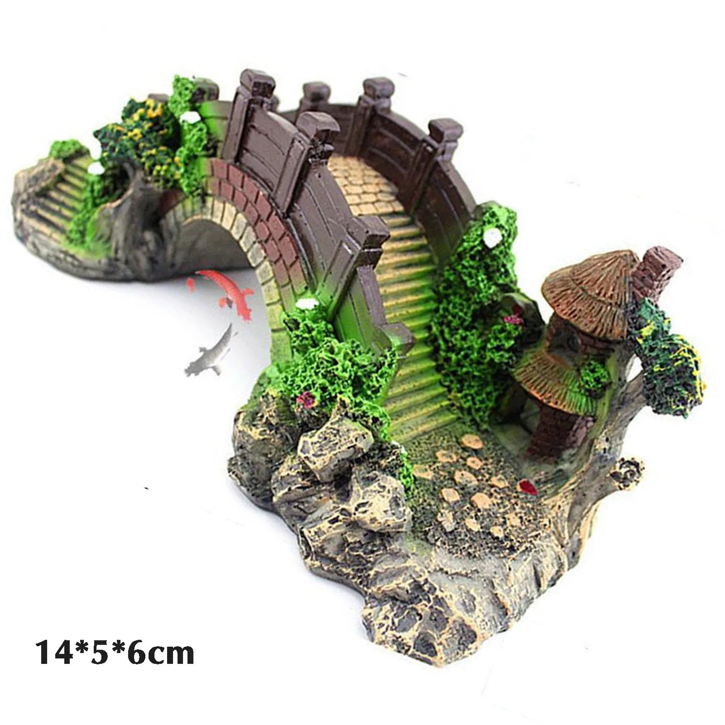 Brückenornament aus Kunstharz für Aquarien