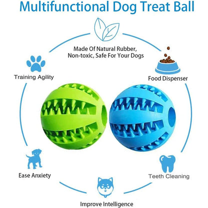 Interaktiver Hundeball aus Gummi – Zahnreinigung, befüllbar, Ø 5/7 cm