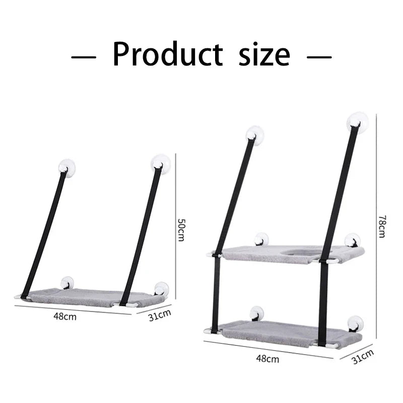 Winterliche Katzenhängematte aus Samt – Doppellagiger Cord – Saugnapf