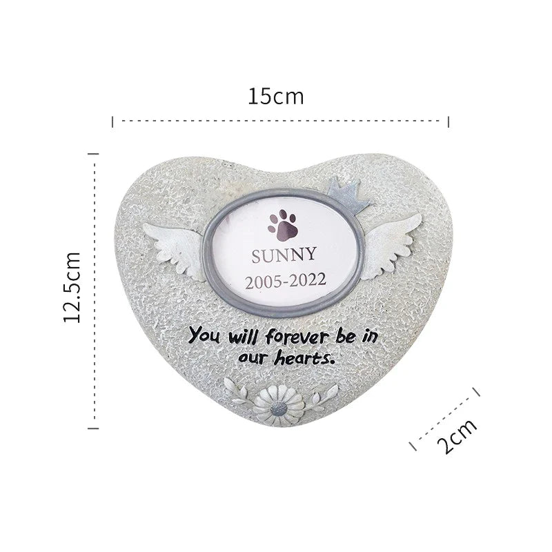 EternalPaw – Kreativer Gedenkstein aus Kunstharz mit Fotohalterung für Haustiere