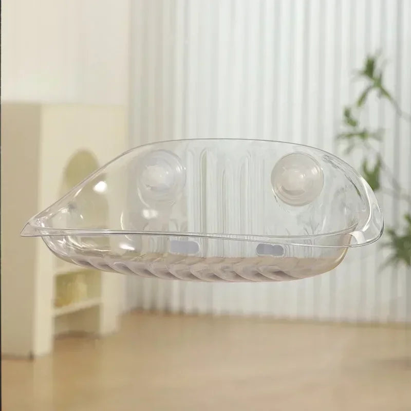 Katzenfensterhängematte aus Kunststoff – Atmungsaktives Nest – Saugnapf – 50 x 30 cm