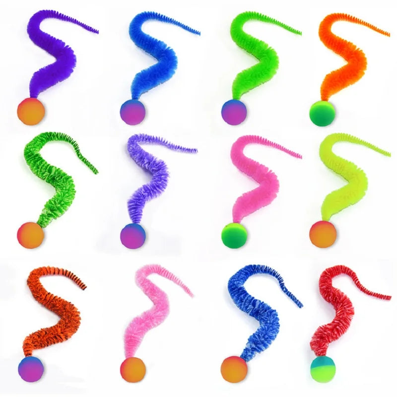 Interaktive Katzenbälle mit Schwanz – 5er-Set aus Gummi und Textil