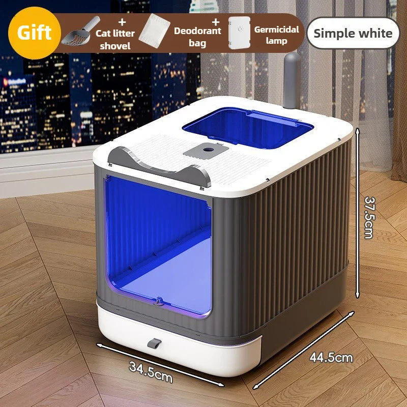 Geschlossene Katzentoilette mit Geruchsfilter – Extra groß & spritzwassergeschützt, Kunststoff