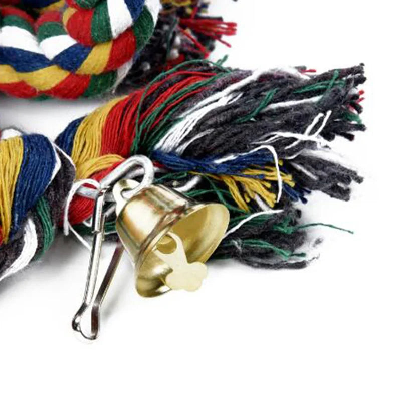 Geflochtene Vogelschaukel aus Baumwolle – 50 cm Kauspielzeug für den Käfig