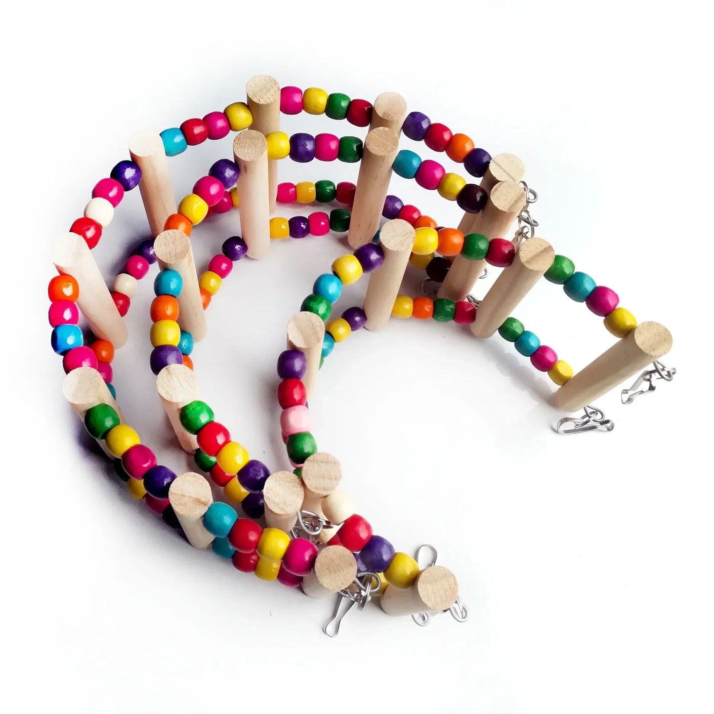 Kletterleiter aus Holz für Papageien – 31–56 cm – mit Aufhängehaken