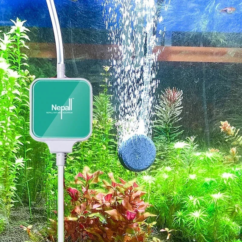Aquarium-Sauerstoffpumpe – ultra-stylisch, kompakt – 110–240 V, Kunststoff