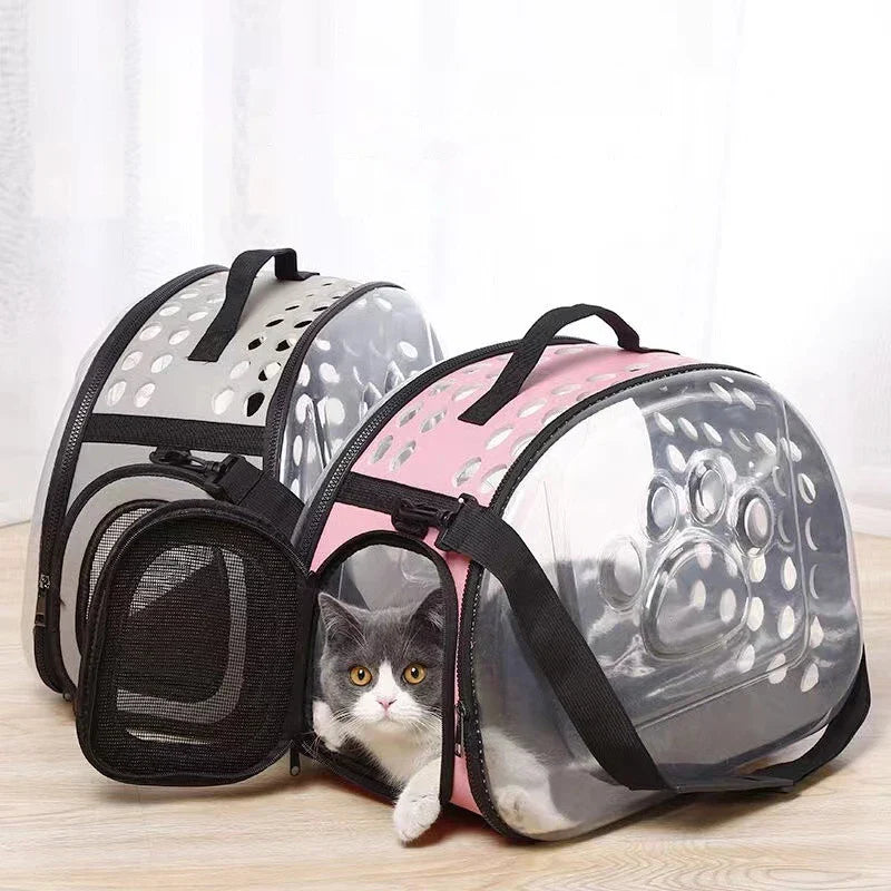 Transparenter Haustierrucksack aus PVC/EVA – Atmungsaktive Tragetasche