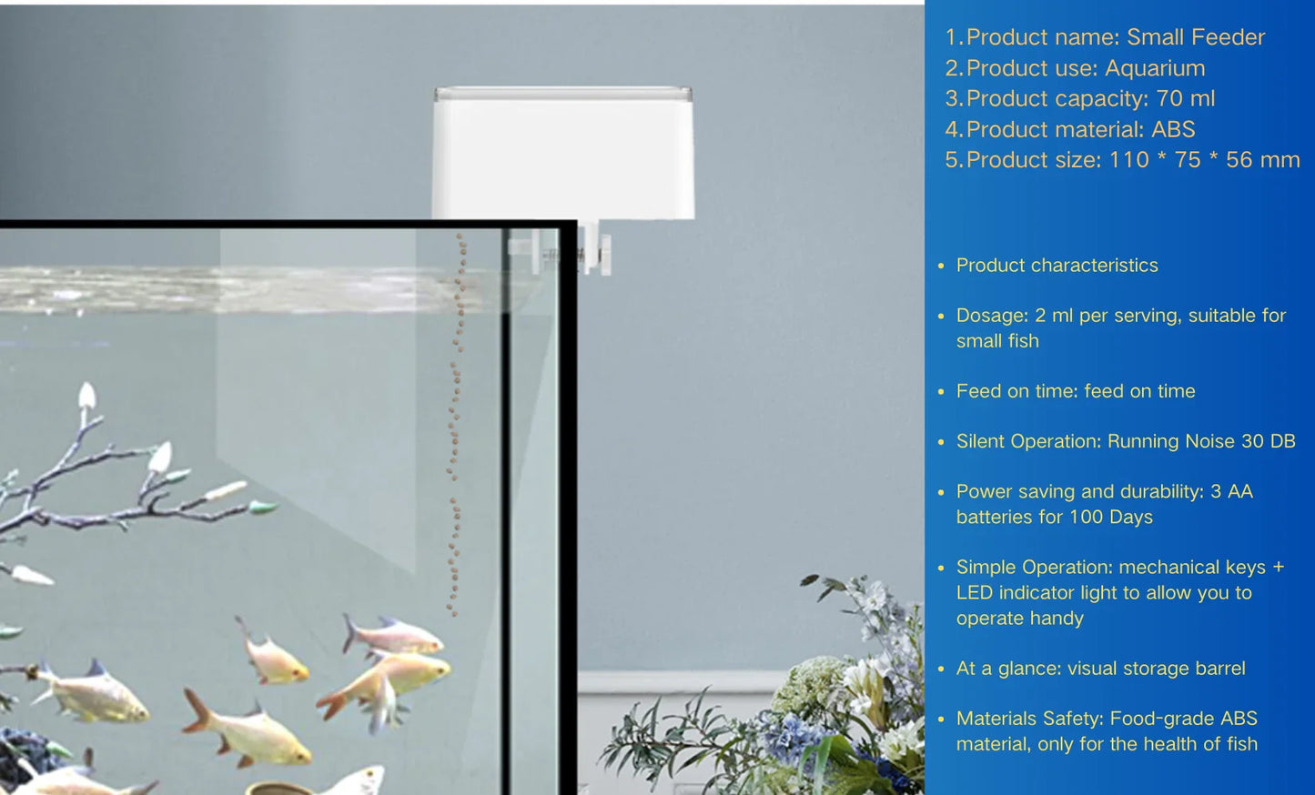 Aquariumfilter – geräuschloser Schwammfilter mit Sauerstoffpumpe – ABS