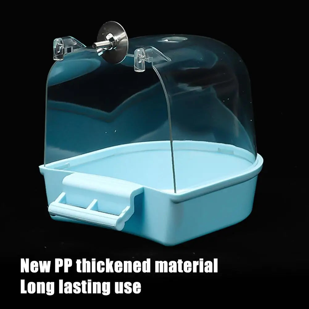 Hängende Vogeltränke aus transparentem Kunststoff, 13,5 x 13,5 x 12,6 cm, für Käfige